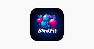 BlinkFitt workout plan with colorful exercise bubbles and neon human anatomy display
